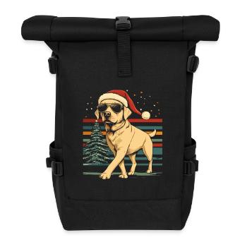 Labrador Weihnachten - Rolltop Rucksack - Schwarz - Vorne