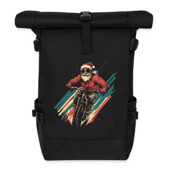 Père Noël avec des lunettes de soleil en VTT - Sac à dos roll top - noir - Devant