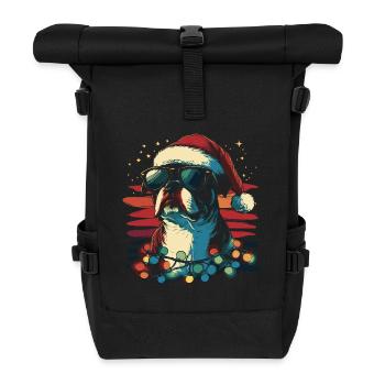 Cooler Boston Terrier Weihnachten - Rolltop Rucksack - Schwarz - Vorne