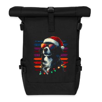 Cool Border Collie Noël - Sac à dos roll top - noir - Devant