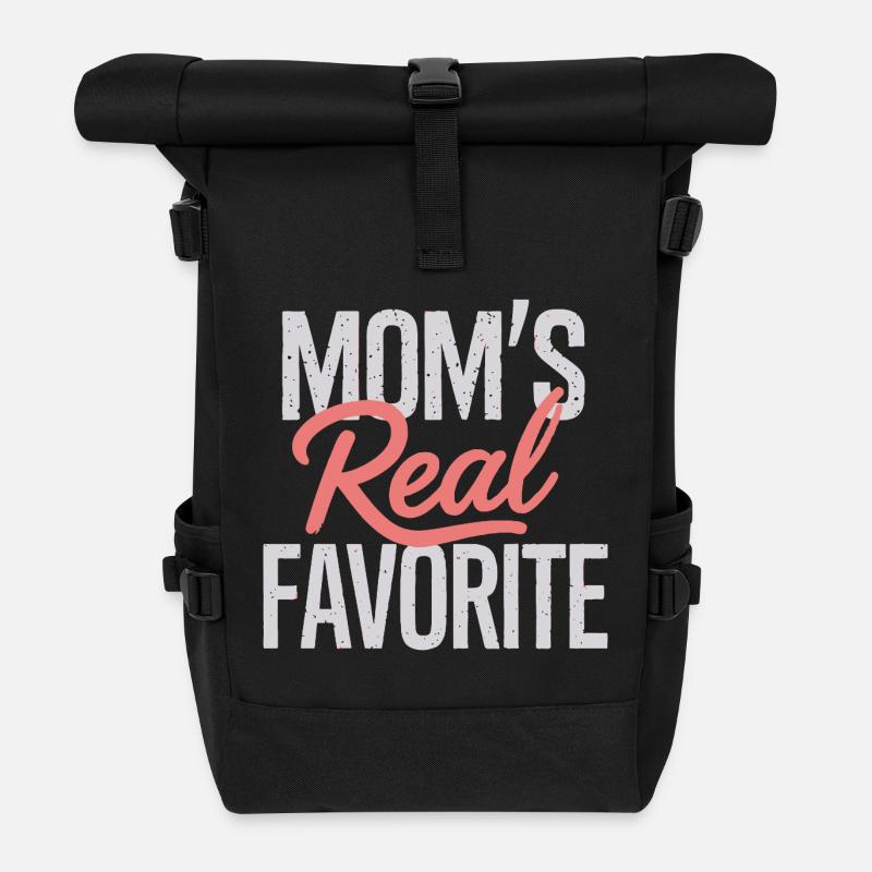 Mom's Real Favorite - Roll Top Backpack - black