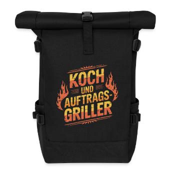 Koch und Auftragsgriller - Rolltop Rucksack - Schwarz - Vorne