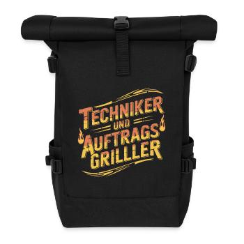 Techniker und Auftragsgriller - Rolltop Rucksack - Schwarz - Vorne