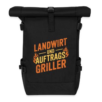 Landwirt und Auftragsgriller - Rolltop Rucksack - Schwarz - Vorne