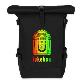Retro Jukebox – Rainbow Vibes - Rolltop Rucksack - Schwarz - Vorne
