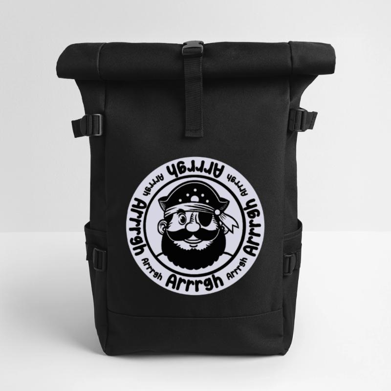 Drôle de pirate avec cache-œil Sac à dos roll top