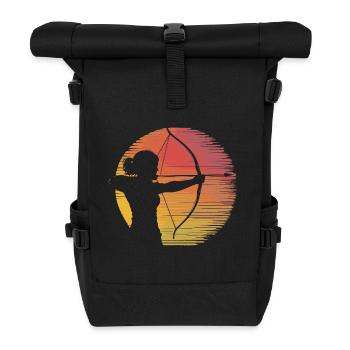 Archer vintage silhouette - Roll Top Backpack - black - Front