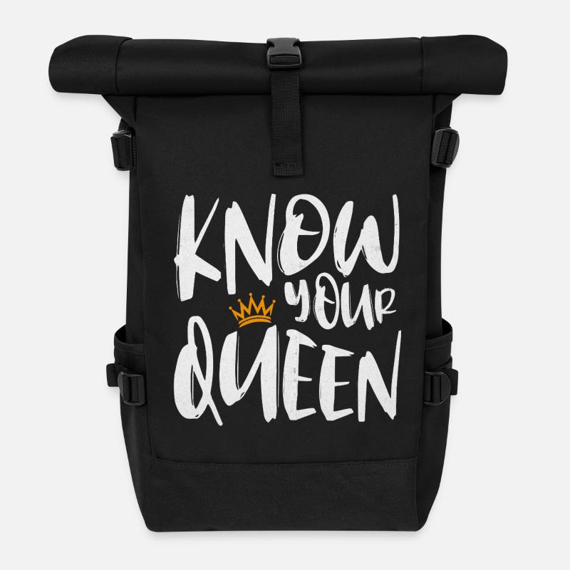 Know Your Queen - Rolltop Rucksack - Schwarz