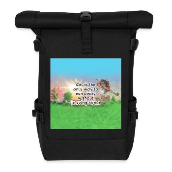 Kunst als Flucht Inspirierendes Design - Rolltop Rucksack - Schwarz - Vorne