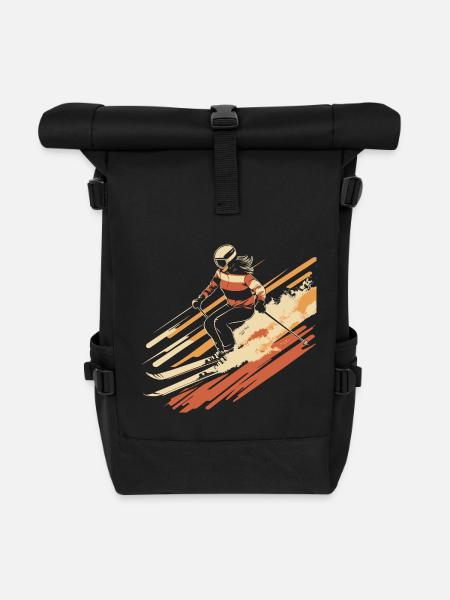 Femme ski vintage - Sac à dos roll top - noir
