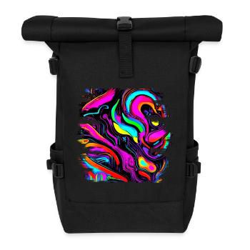 Neon Colors Colorful Creative Style Glow - Roll Top Backpack - black - Front