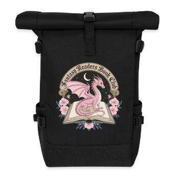 Fantasy Bookworm: Dragon in the Book Realm - Roll Top Backpack - black - Front