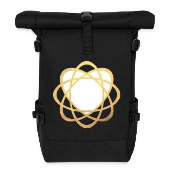 Yoga Coeur Amour Méditation Or Luxe Mandala om - Sac à dos roll top - noir - Devant