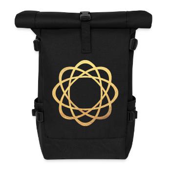Yoga Luxus Gold Mandala Meditation Konzentration - Rolltop Rucksack - Schwarz - Vorne