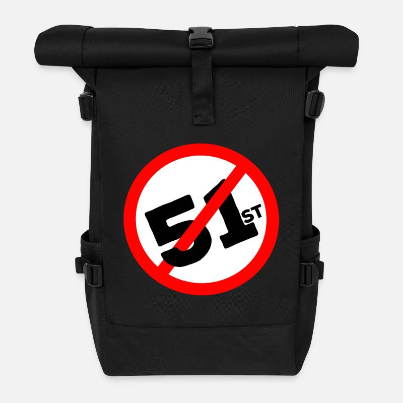 51. Bundesstaat Auf keinen Fall - Rolltop Rucksack - Schwarz