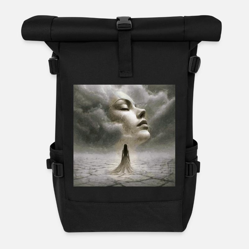 Stille Begegnung im Sturm der Gedanken - Rolltop Rucksack - Schwarz