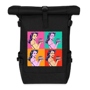 Baking Cake Baking Queen Baking Fairy Baker Pop Art - Roll Top Backpack - black - Front