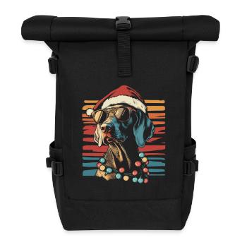 Noël du braque de Weimar avec lunettes de soleil - Sac à dos roll top - noir - Devant