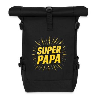 Super-Papa - Rolltop Rucksack - Schwarz - Vorne