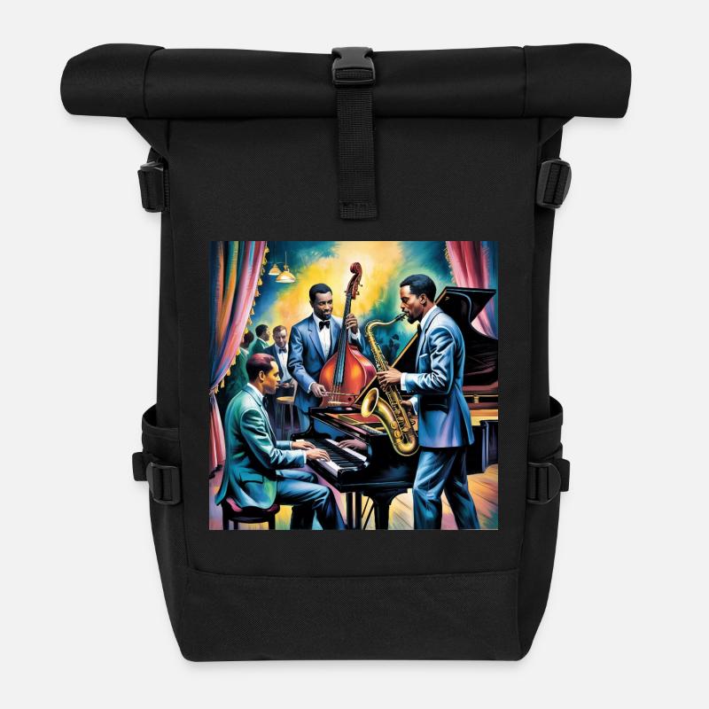 Jazz Band Jazz Combo in New Orleans - Rolltop Rucksack - Schwarz
