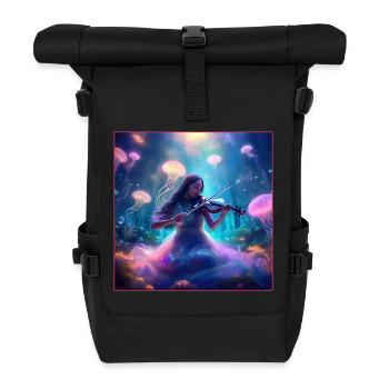 Magische Unterwasserwelt mit Geigerin - Rolltop Rucksack - Schwarz - Vorne