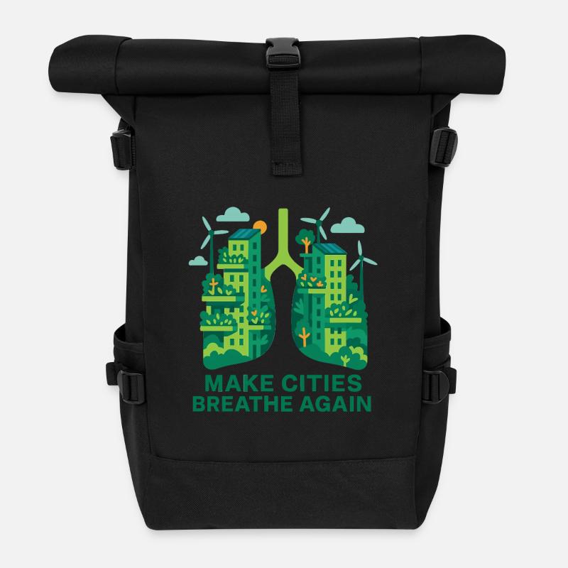 Urban Lungs - Roll Top Backpack - black