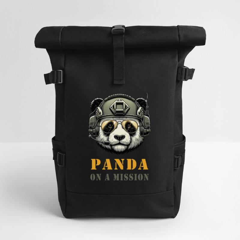 Panda en mission / Militaire Sac à dos roll top