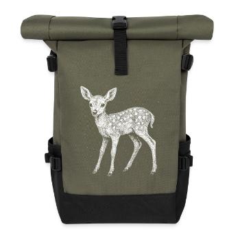 Fawn - Roll Top Backpack - olive/black - Front