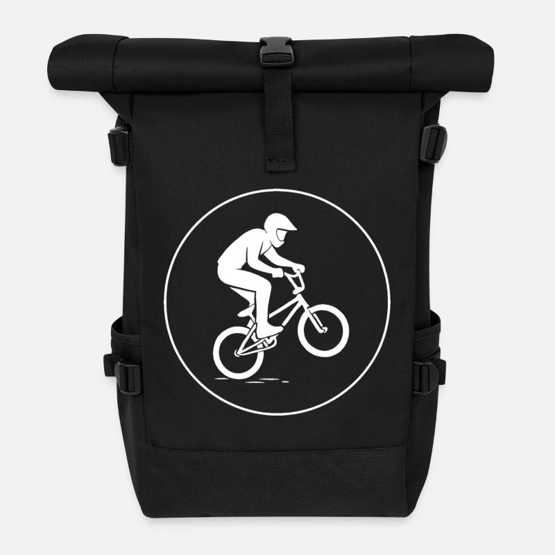 BMX pictogram - Roll Top Backpack - black