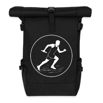 Handing over the baton in a sprint - Roll Top Backpack - black - Front