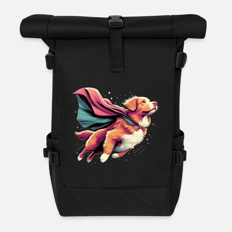 Super Hund Nova Scotia Duck Tolling Retriever - Rolltop Rucksack - Schwarz