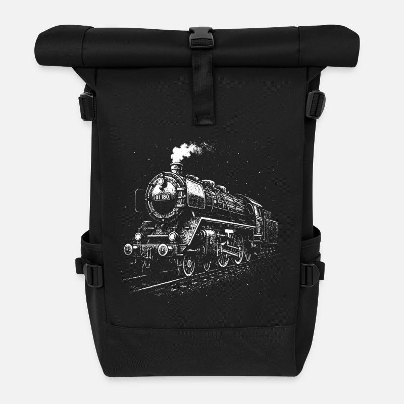 Steel giant at night - Roll Top Backpack - black
