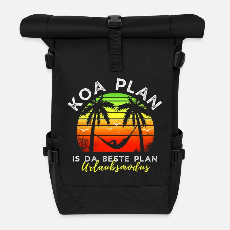 koa Plan is da beste Plan - Urlaubsmodus - Rolltop Rucksack - Schwarz