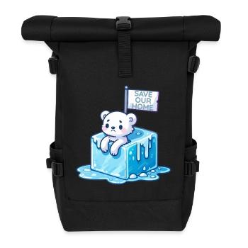 Retten Sie unser Zuhause - Rolltop Rucksack - Schwarz - Vorne
