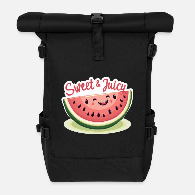 Sweet Juicy Fruit Vibes - Roll Top Backpack - black