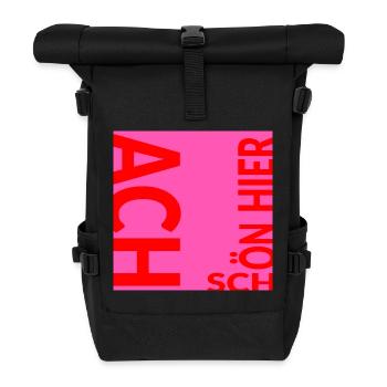 ACH SCHÖN HIER - WOHLBEFINDEN - Rolltop Rucksack - Schwarz - Vorne