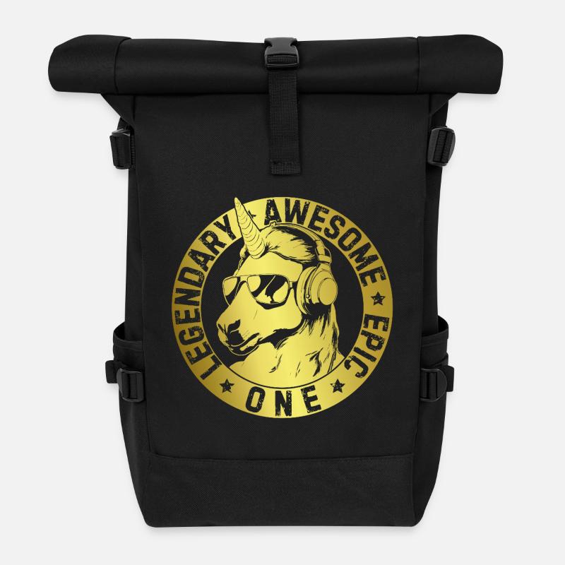 LEGENDARY AWESOME EPIC ONE - Roll Top Backpack - black