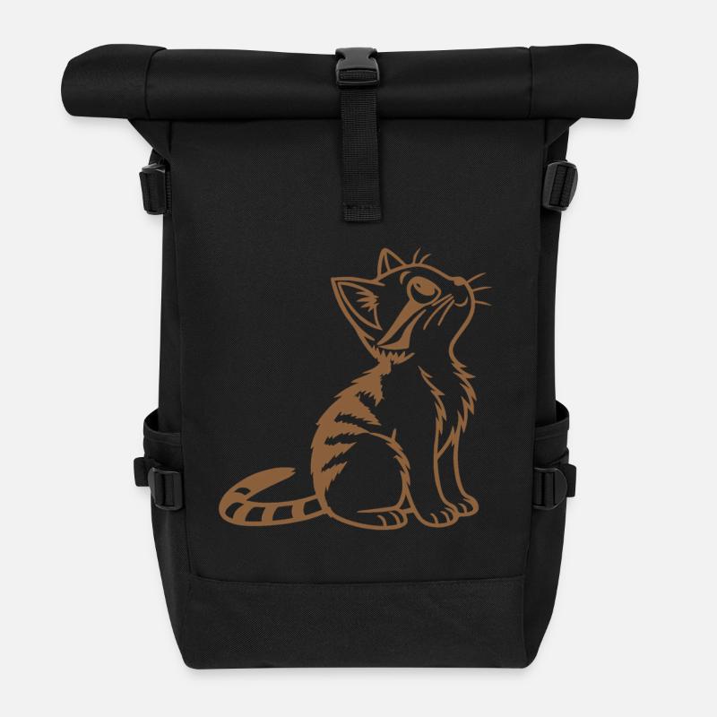 Chaton doux - Sac à dos roll top - noir