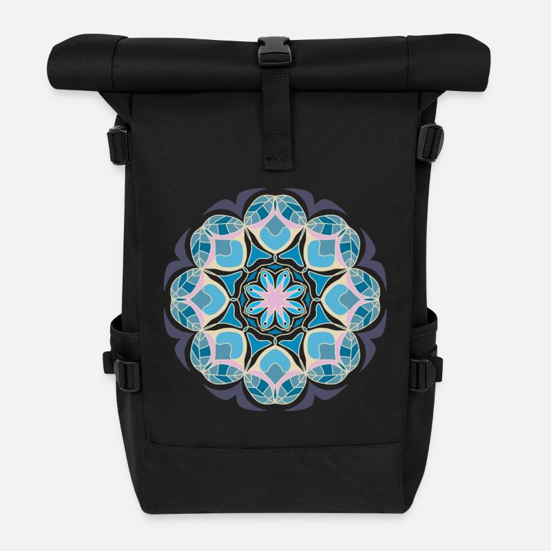 Journée plage Mandala - Sac à dos roll top - noir