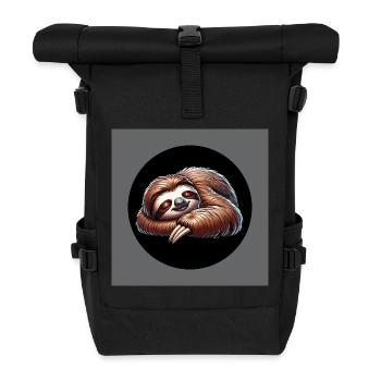 Faultier - cool bleiben immer mit der Ruhe - Rolltop Rucksack - Schwarz - Vorne