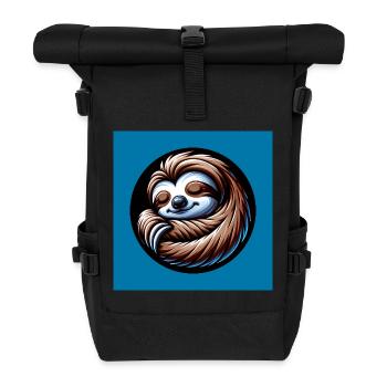 Faultier - cool bleiben immer mit der Ruhe - Rolltop Rucksack - Schwarz - Vorne