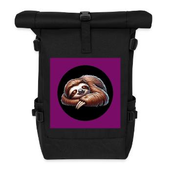 Faultier - cool bleiben immer mit der Ruhe - Rolltop Rucksack - Schwarz - Vorne