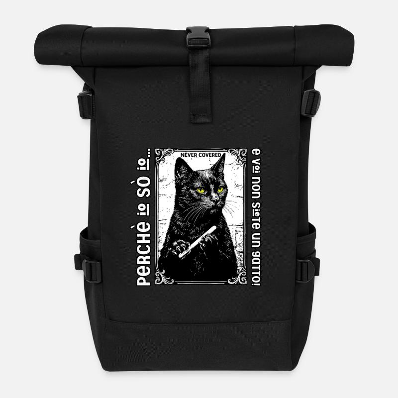 Ich weiß, dass du und ich keine Katze sind! - Rolltop Rucksack - Schwarz