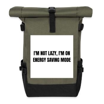 Energy-Saving Mode – Lazy Mode Activated - Roll Top Backpack - olive/black - Front