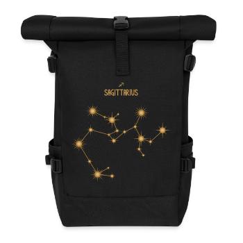 Schütze Sternzeichen Sternbild Golden - Rolltop Rucksack - Schwarz - Vorne