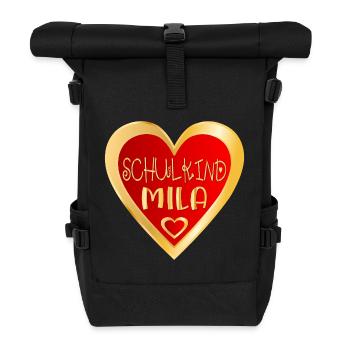 SCHULKIND MILA HERZ - Rolltop Rucksack - Schwarz - Vorne
