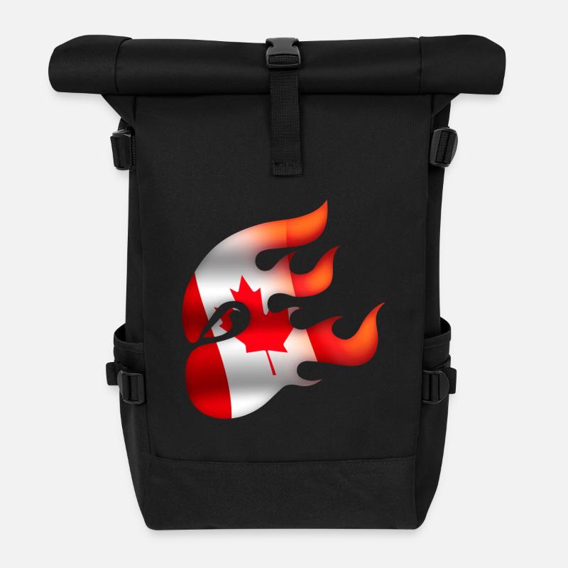 Flagge von Kanada - Kanada - Ninja - Rolltop Rucksack - Schwarz