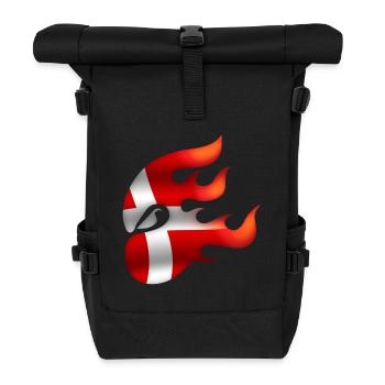 Flagge von Dänemark - Dänemark - Ninja - Rolltop Rucksack - Schwarz - Vorne