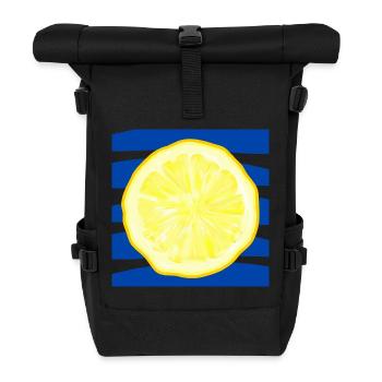 SOMMER FRÜCHTE ZITRONEN MEER - Rolltop Rucksack - Schwarz - Vorne