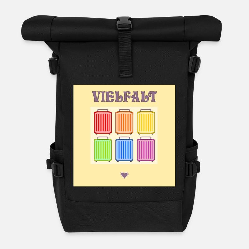 VIELFALT INKLUSION PRIDE KOFFER - Rolltop Rucksack - Schwarz